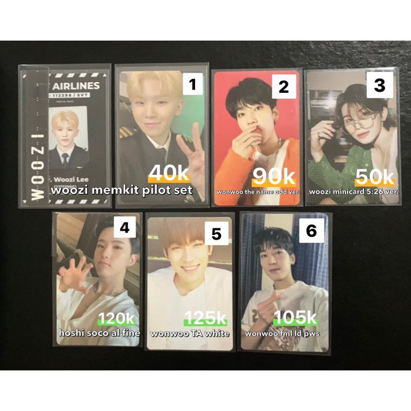 [GANTI J&T] pc photocard seventeen woozi wonwoo hoshi memkit pilot set the name odd minicard 5:26 he