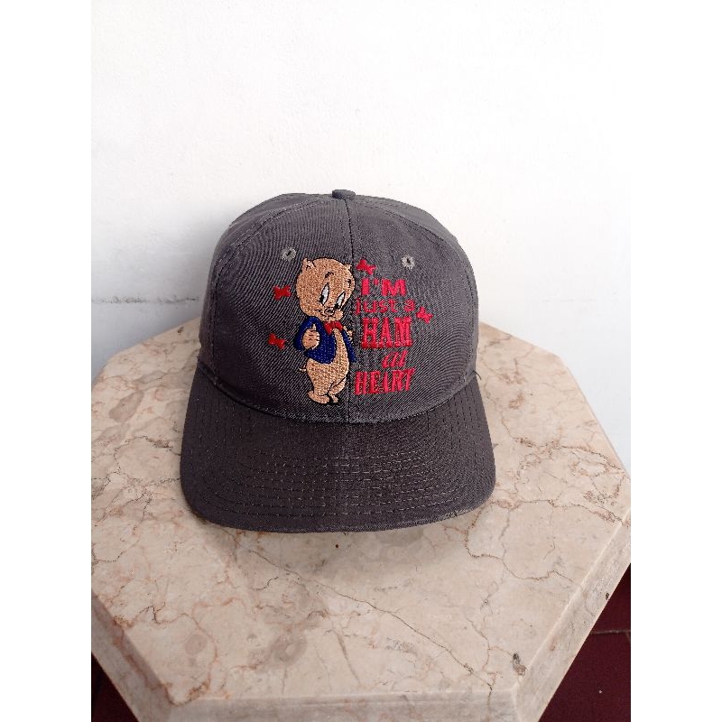 Topi Snapback Vintage WARNER BROS USA Porky Pig Snapback Cap