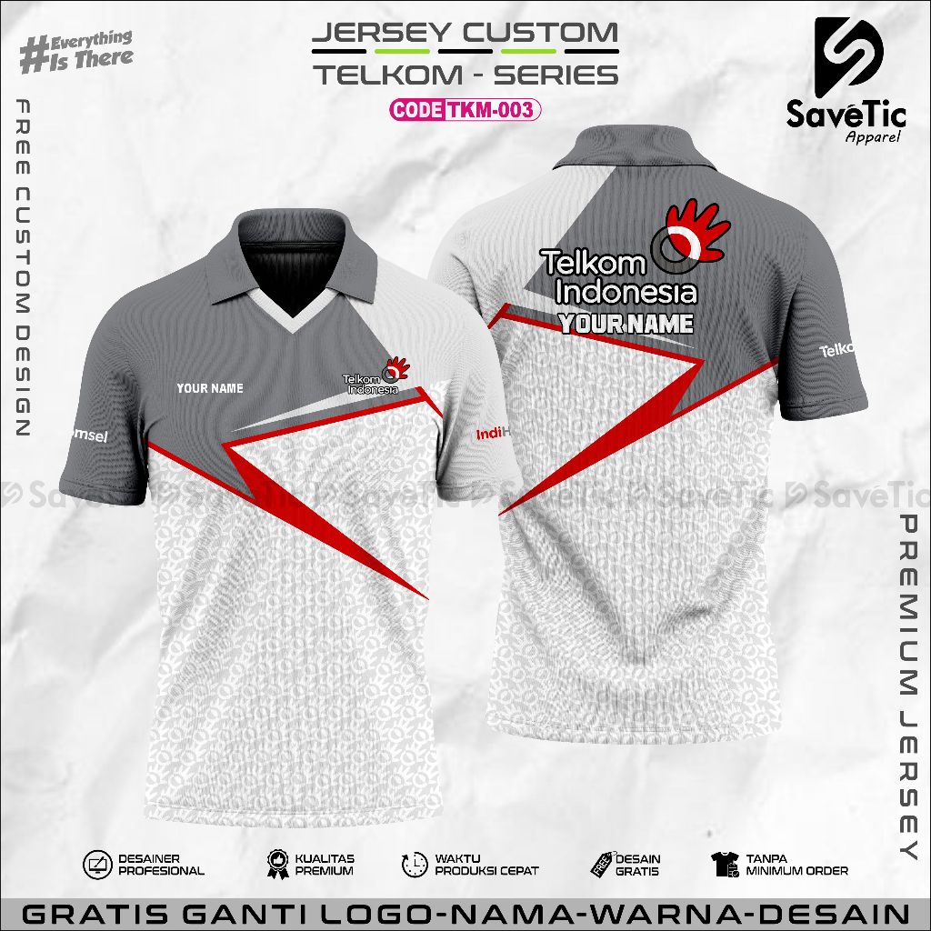 BAJU KAOS JERSEY TELKOM PART02 FULL PRINTING SUBLIM CUSTOM