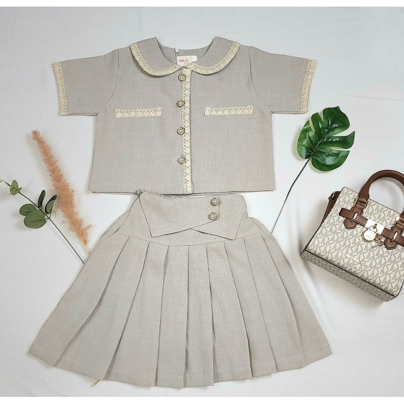 Eonni One Set Setelan Rok Baju anak korea Perempuan/ korean style, Baju anak Korea