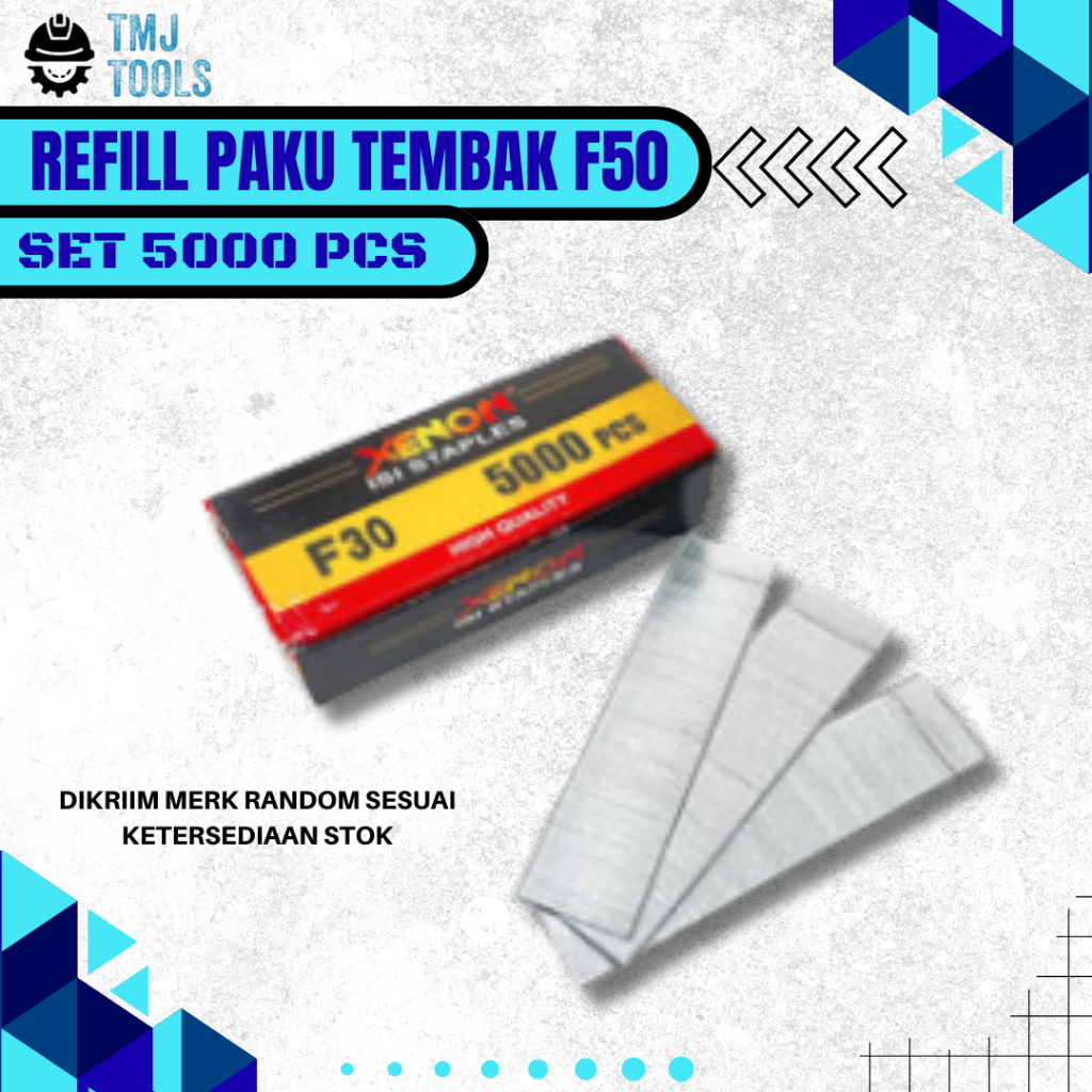Refill Isi Ulang Paku Tembak Nails F50 5000 Pcs Isi Mesin Nailer 50mm Paku Tembak Angin Kompressor