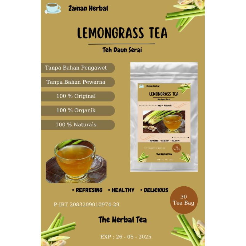 

Teh Sereh | Teh Serai | Lemongrass Tea | Isi 30 Tea Bags