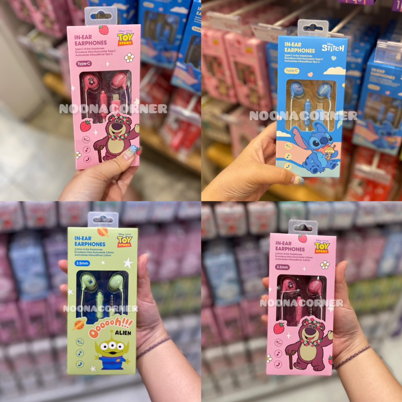 Miniso x Disney ‼️ Earphone / Headset Toy Story Lotso , Alien , Lilo & Stitch (Type C & 3.5mm)
