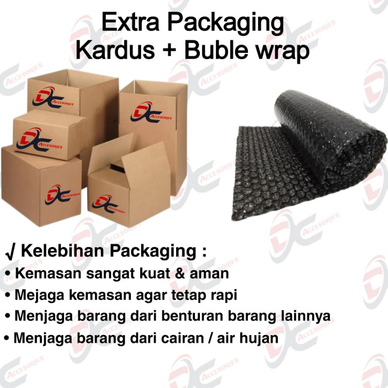 

Extra packaging kardus & bubble wrap packing tambahan