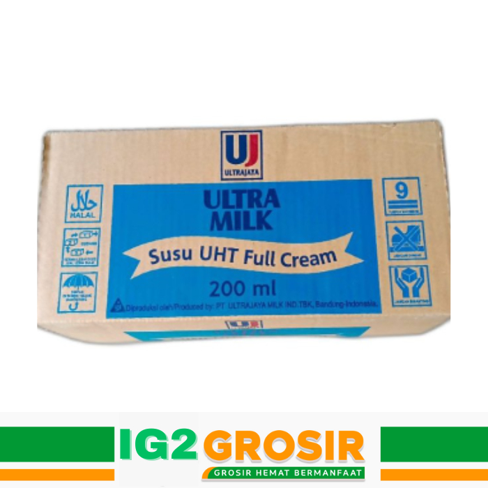 

Susu Ultra Milk Full Cream 200ml 1 Dus isi 24 pcs Enak Dan Bergizi