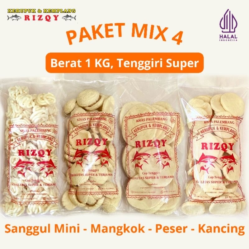 

PAKET KEMPLANG MIX 4 SANGGUL MINI MANGKOK PESER PANGGANG 1KG TENGGIRI SUPER KHAS PALEMBANG