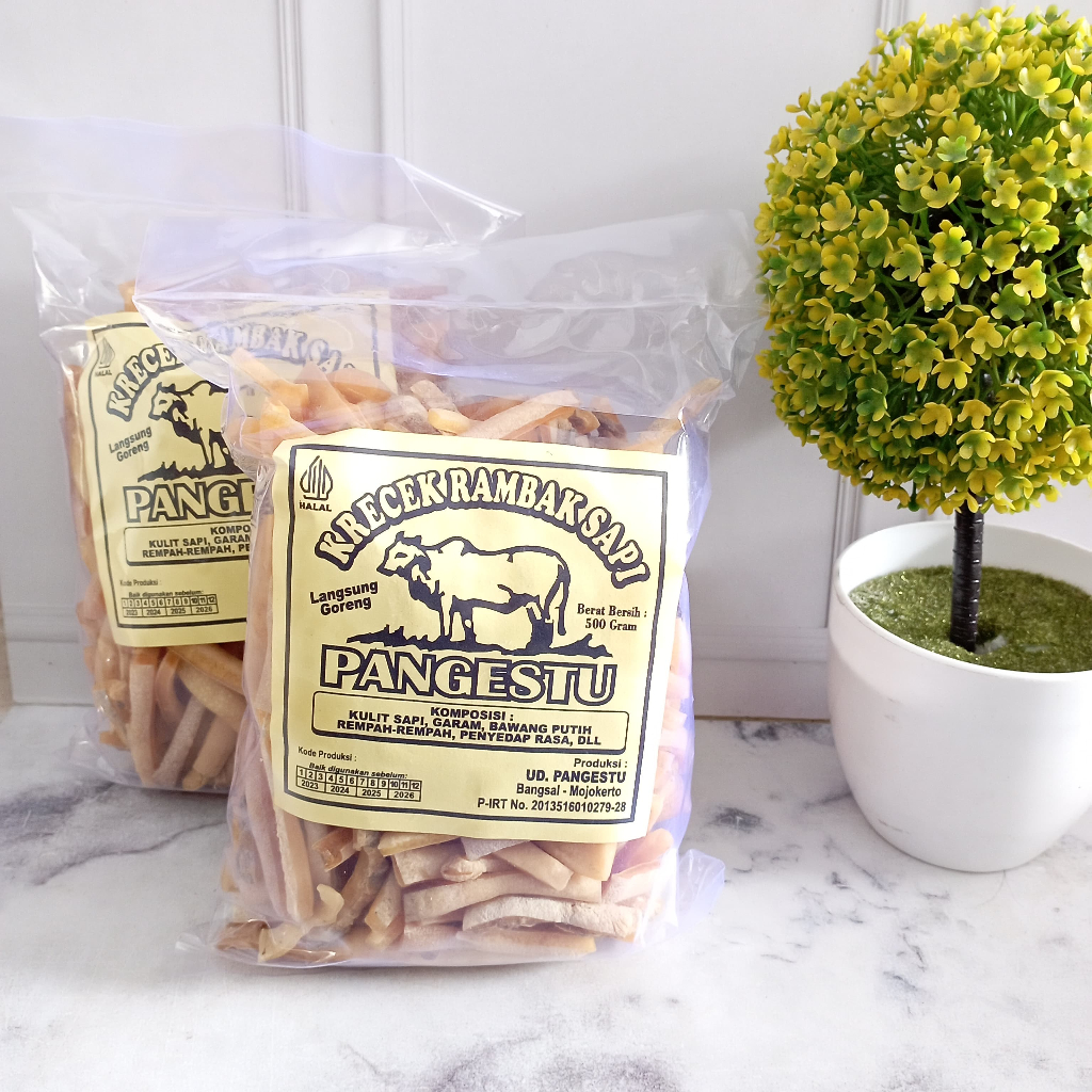 

KRECEK RAMBAK SAPI MENTAH PANGESTU 500 GRAM - Krecek Sapi/Rambak Sapi/Krecek Mentah/Krecek Siap Goreng/Rambak 500 Gram/Kerupuk Rambak