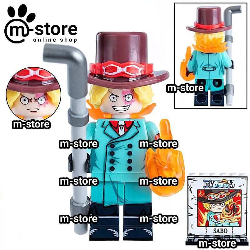 brick one piece sabo mini toy figure