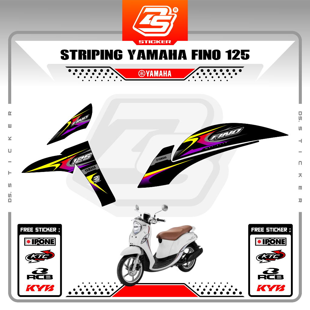 Stiker Fino FI 125 Decal Striping Fino FI 125 Premium Racing DS140624 DS Stiker