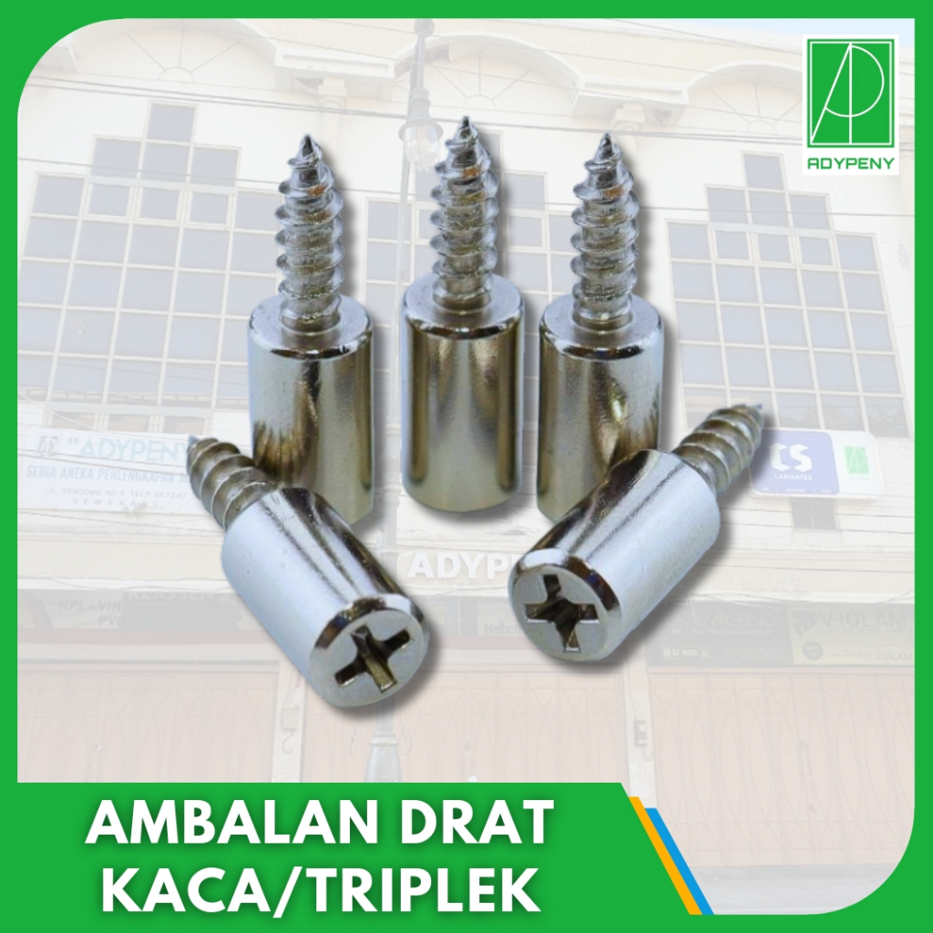 Ambalan Bulat Drat Ulir Besi Kayu Triplek Kaca Model Skrup