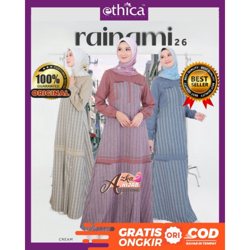 GAMIS ETHICA RAINAMI 26 ETHICA ORIGINAL / BAJU GAMIS TERBARU 2024 / GAMIS SIMPLE ELEGAN / GAMIS MODE