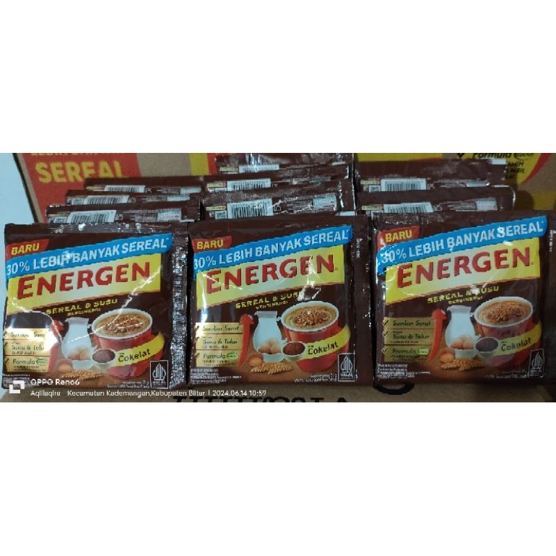 

Energen Sereal & Susu rasa Vanila , K.Hijau , Coklat 30grm