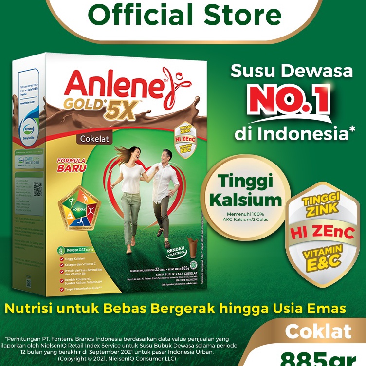 

KODE FWMYZ Anlene Gold 5X Susu Bubuk Dewasa Cokelat 885g Nutrisi Tinggi Kalsium Untuk Tulang Sendi dan Otot