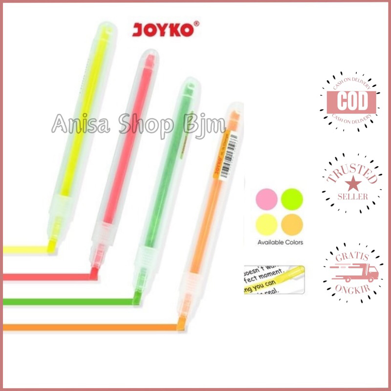 

(1 PCS) Joyko Highlighter Pen Stabilo Warna Warni Pulpen Penanda