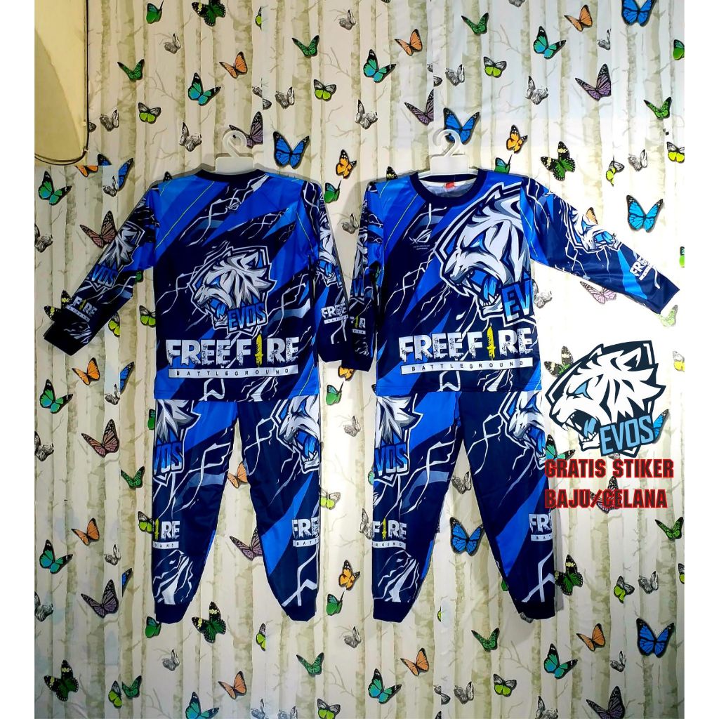MARVEL SHOP / BAJU LENGAN PANJANG FF ANAK LAKI LAKI  BAJU EVOS FF ANAK LAKI LAKI  JERSEY KAOS BAJU G