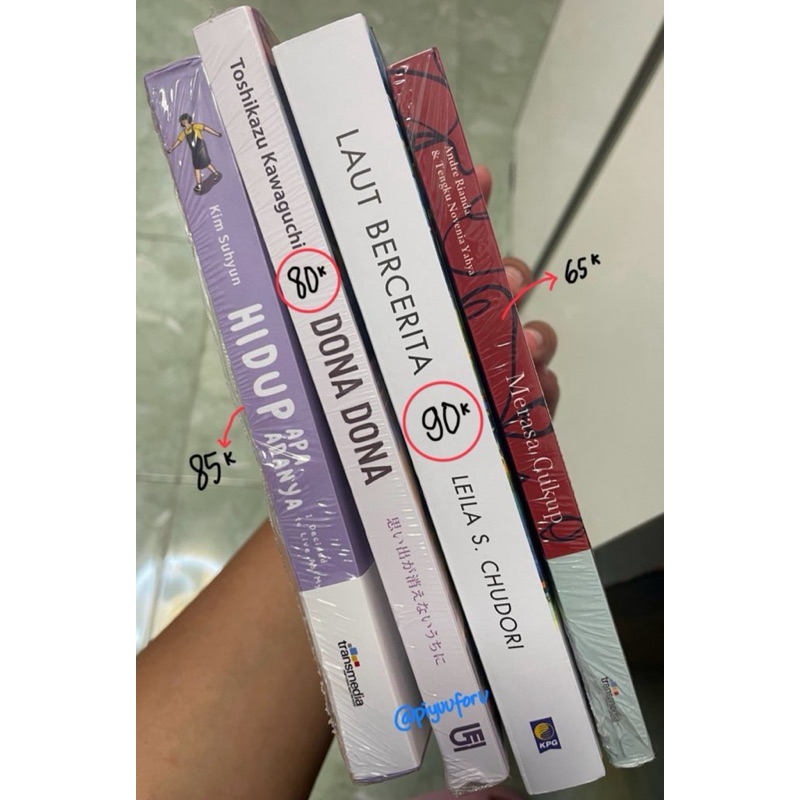 BUKU NOVEL BARU & PRELOVED MURAH LAUT BERCERITA, DONA DONA, MERASA CUKUP, HIDUP APA ADANYA