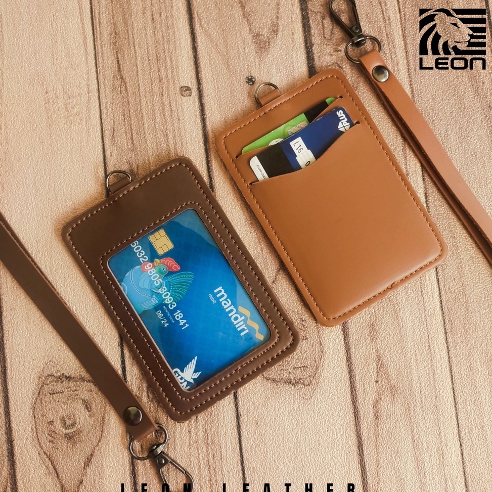 

KODE BWQNA Name Tag ID Card Kulit Holder Lanyard Name Tag ID Card Kulit NTS35 Muat 2 Slot Kartu Termurah