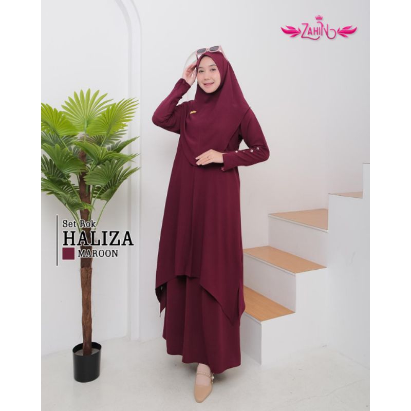 HALIZA SET ROK 3IN1 SET HIJAB by ZAHIN / HALIZA SETROK / TUNIK SET ROK / SETELAN TUNIK ROK SET HIJAB