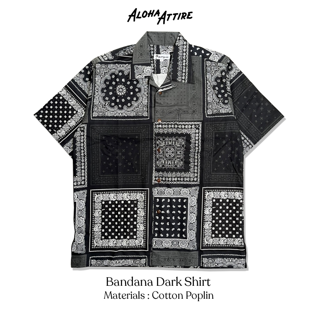 Aloha Attire Bandana Dark Shirt - Kemeja Pantai / Kemeja Pria