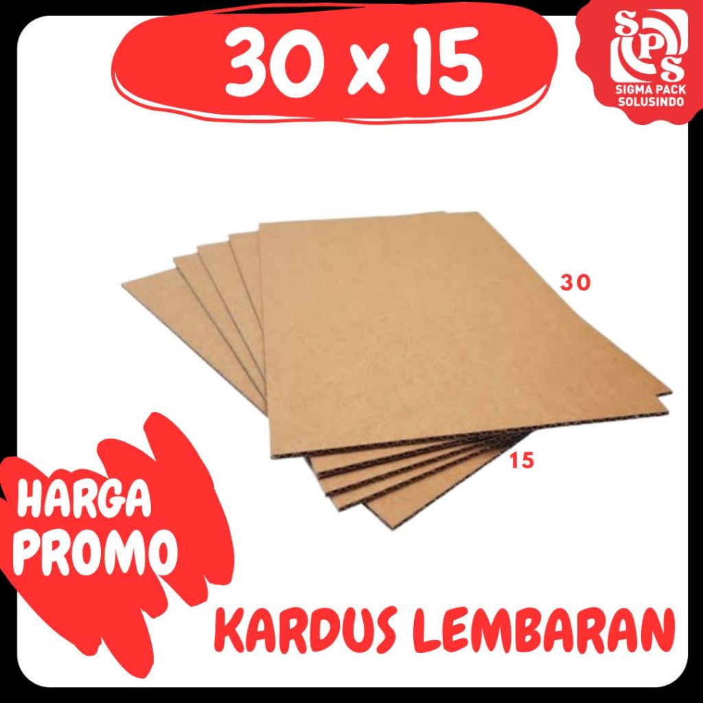 

Sheet Lembaran15x30 / 15x20 Kardus Polos Single Wall Coklat Karton