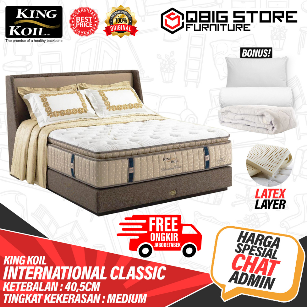 Springbed KING KOIL International Classic Spring Bed Kasur Matras