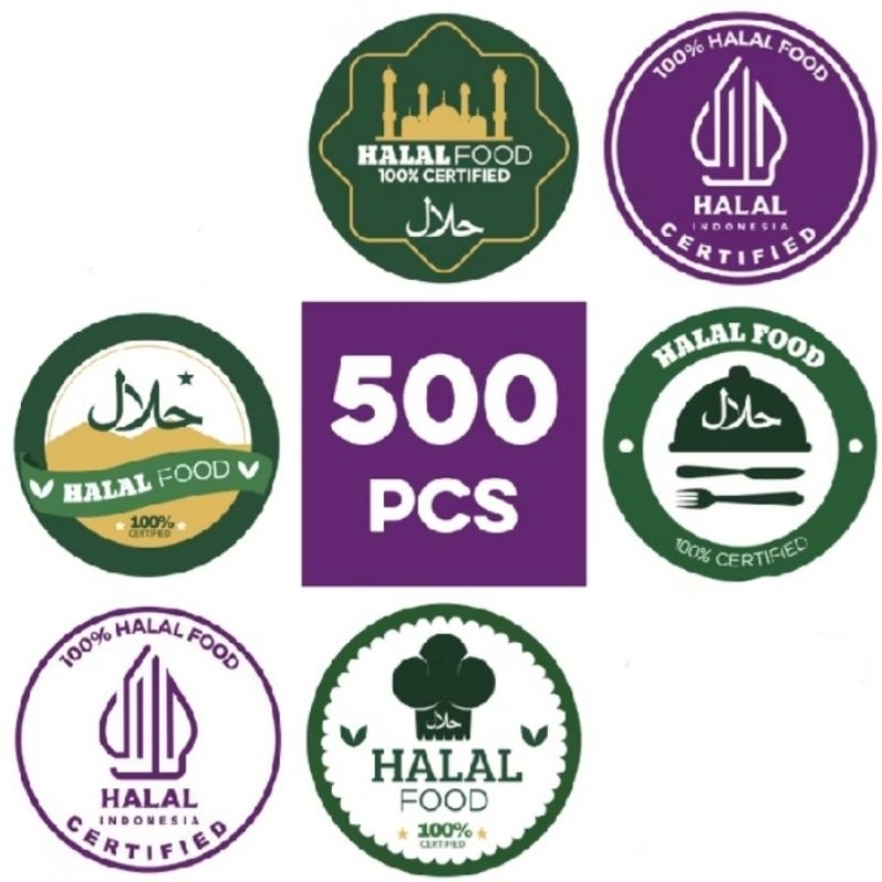 

isi 500pcs sticker label HALAL stiker halal food