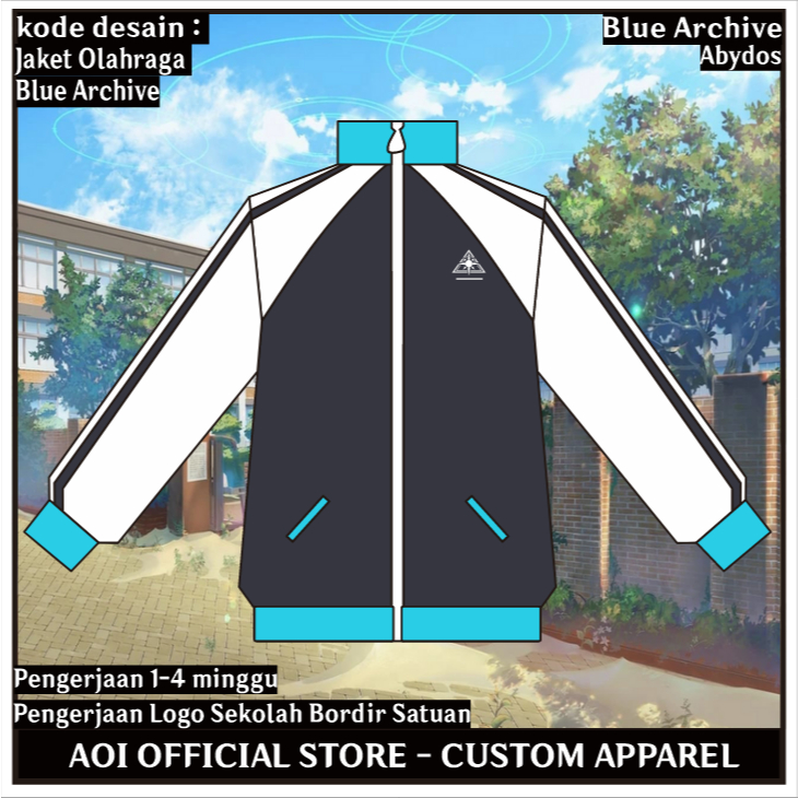 Jaket Olahraga Abydos Blue Archive Track Top