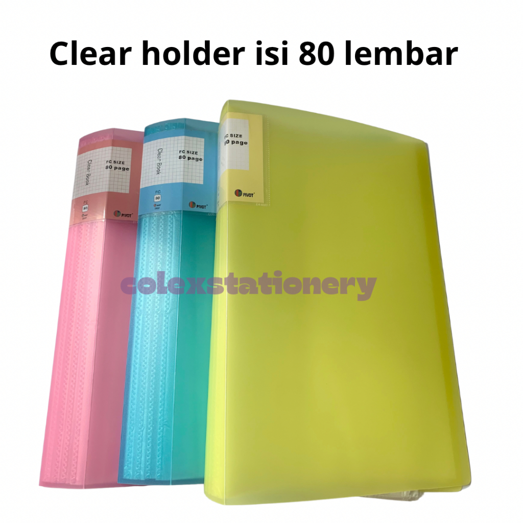 Map Clear Holder Isi 80 Lembar / Document Keeper Warna Transparant Display Book Plastik Ukuran Folio