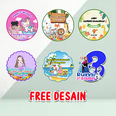 

Stiker ulang tahun Best Seller Produck Stiker 7x7 Cetak Stiker Label Bulat/Pola Chromo Sudah Cutting