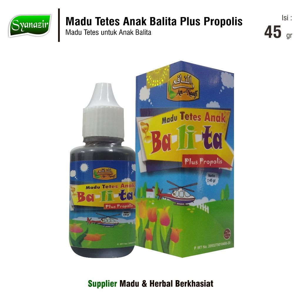 

Promo Madu Tetes Balita Plus Propolis 45 gr | Madu Murni plus Propolis untuk Kesehatan Anak Balita
