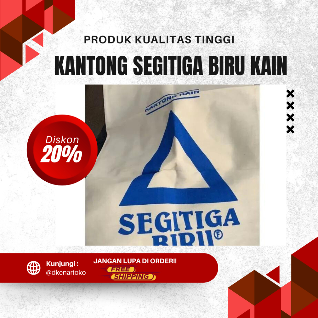 KANTONG SEGITIGA BIRU KAIN PUTIH KARUNG GANDUM CAP||Karung Gandum Segitiga Biru 25kg / Kandi