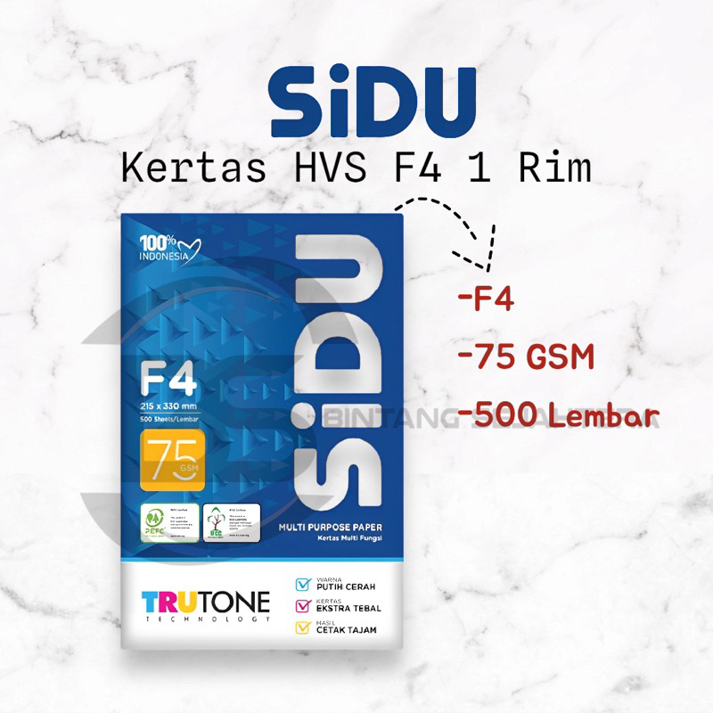 

Kertas HVS SIDU 75 gram Ukuran F4