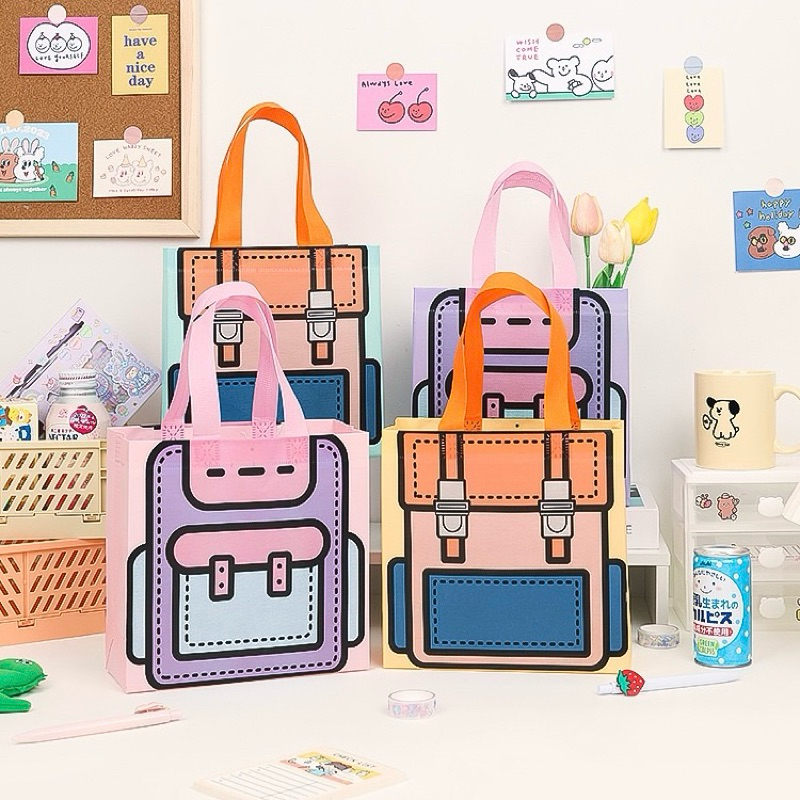 

GOODIE BAG TAS SPUNBOND MOTIF RANSEL GOODIE BAG NON WOVEN SHOPPING BAG SOUVENIR TAS BELANJA ULANG TAHUN LUCU