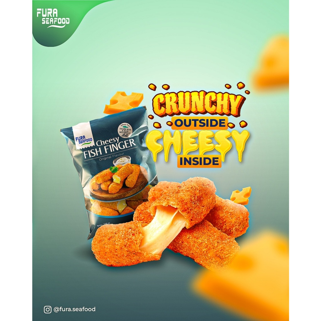 

AFGC Cheesy Fish Finger Fura Seafood gr Stik Ikan Dengan Keju Mozarela Halal