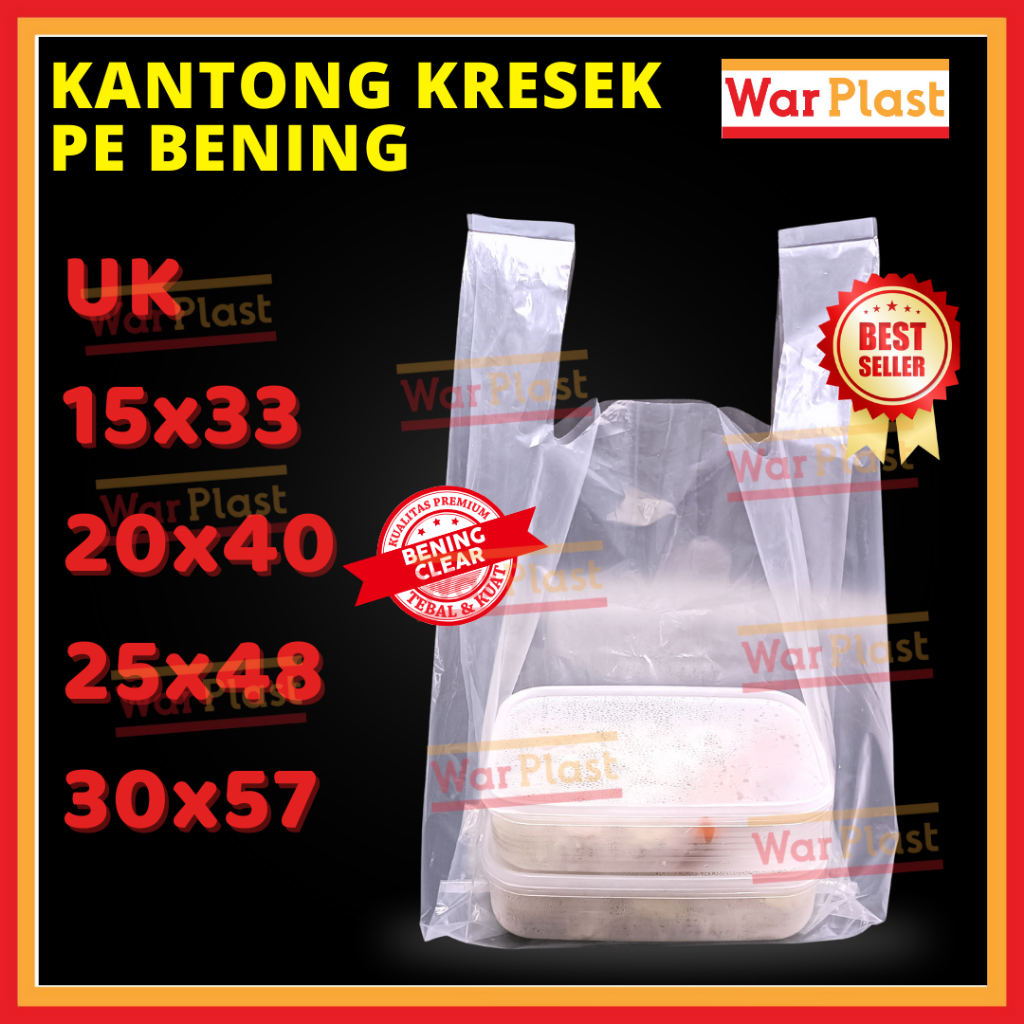 Kresek PE Bening | Plastik kresek PE Bening | Kantong Kresek PE Bening TRANSPARAN UK 15,20,25,30