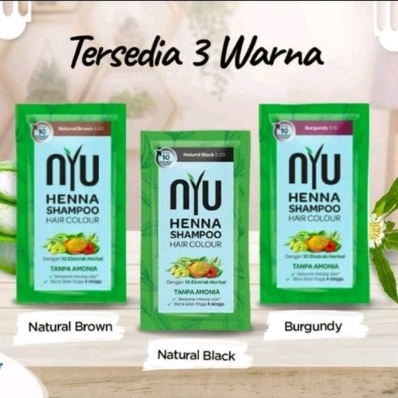 NYU SHAMPOO HAIR COLOR 20ML BLUE BLACK | SHAMPO pewarna rambut NYU