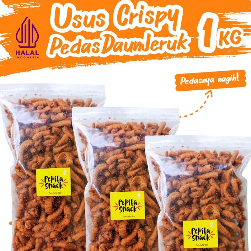 

Usus Pedas Daun Jeruk Crispy Kripik Usus Ayam Krispy 1KG