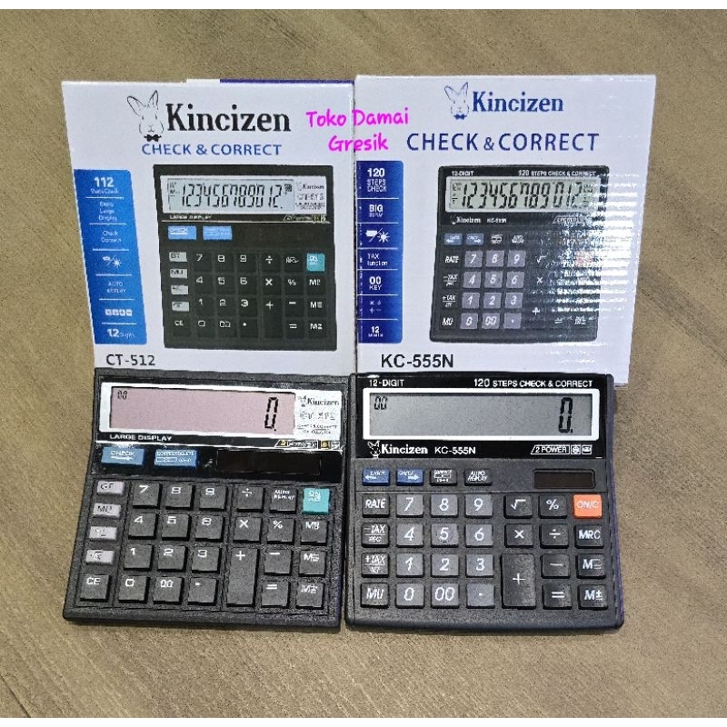 

Kincizen Calculator Kalkulator CT 512. KC 555N 12 digit Check & Correct