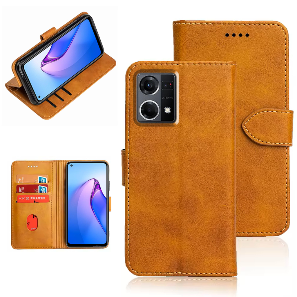 Flip Case Dompet Elegant Cover Oppo Reno 3 Reno 4 4F Reno 5 5F Reno 6 Reno 7 Reno 8 8T 8Z  Kulit Hp