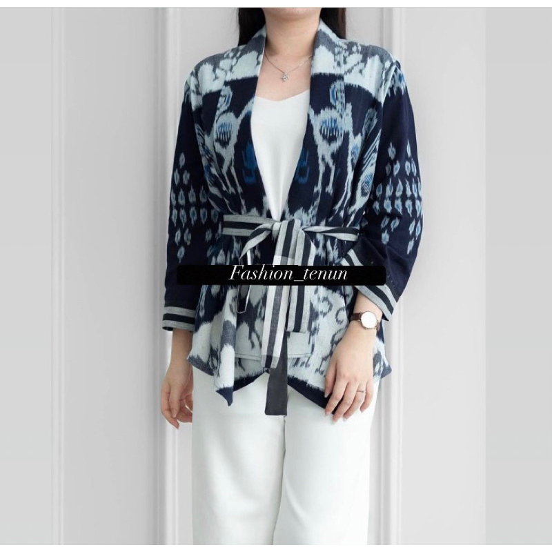 BLAZER TENUN ICE BLUE / OUTER WANITA / OUTER BATIK / JAS WANITA / BAJU KANTOR / SERAGAM KANTOR / OFF