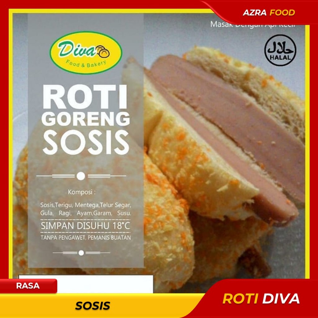 

Frozen Food Makanan Cemilan Roti Goreng Diva Rasa Sosis Ayam Sayur Pisang Coklat Keju Termurah Enak