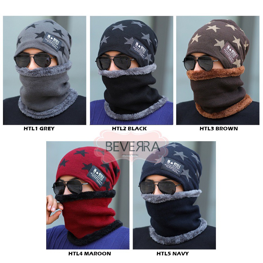 PROMO BESAR TOPI KUPLUK RAJUT DISTRO BEANIE HAT MUSIM DINGIN WINTER CAPS TEBAL SYAL PRIA WANITA DEWA