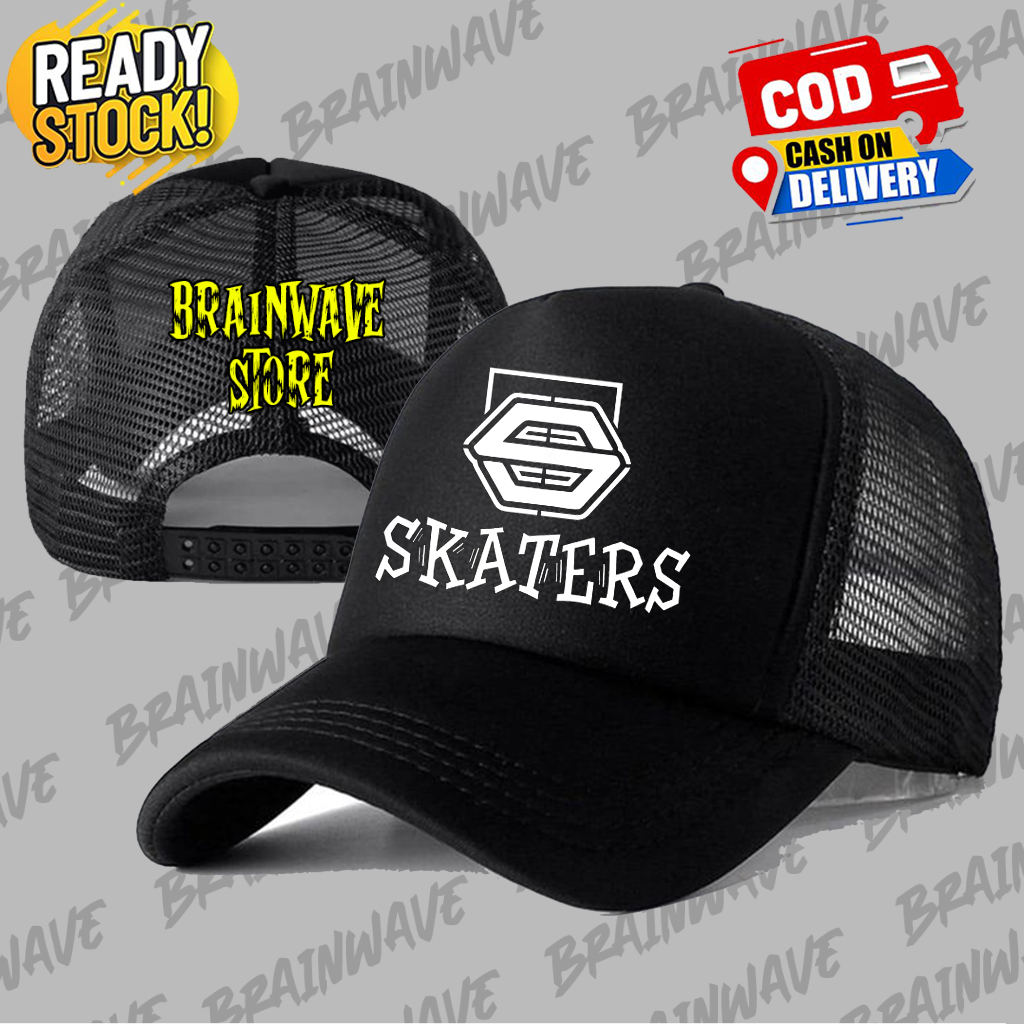Topi Trucker SKATERS - Topi Distro SKATERS Logo - Topi SKATERS Premium - Topi Pria Dewasa - Topi