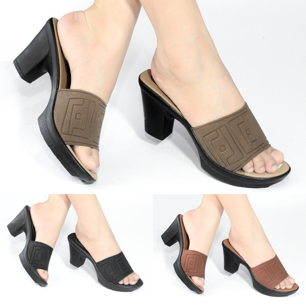 Sandal Wanita Wedges Sendal Cewek Selop Slop Tinggi Kondangan Kekinian Ibu Terlaris Murah HL01
