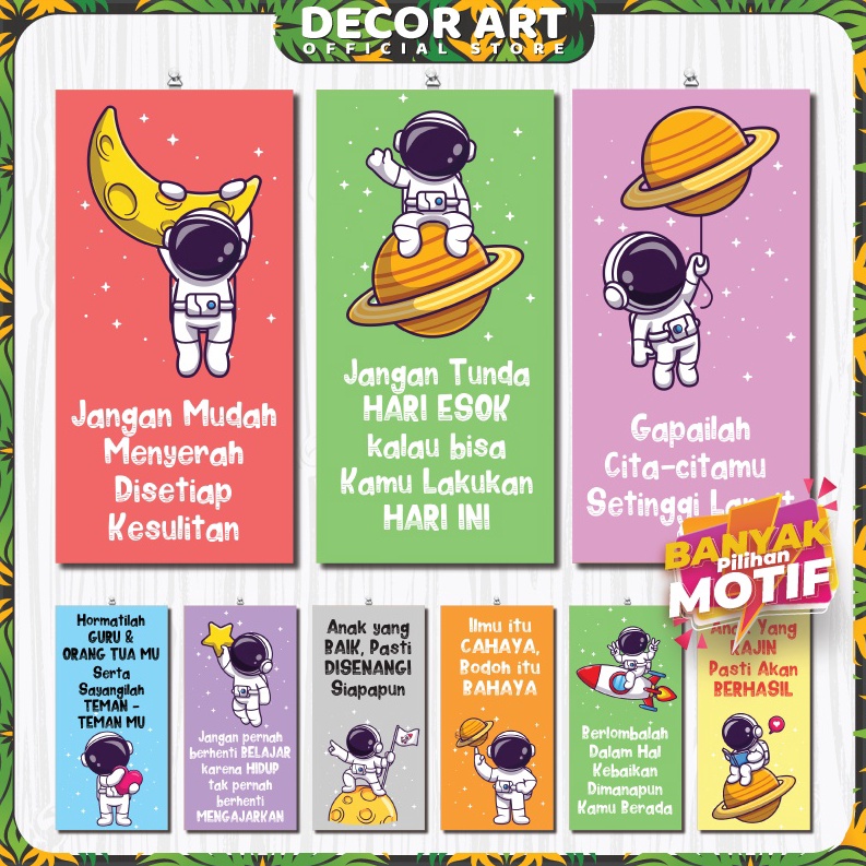 

SEGERA BELI Decor Art 15x3 Cm Wall Decor Dekorasi Hiasan Dinding Kata Motivasi Anak Gambar Astronot Untuk Di Rumah Sekolah Kelas Kd KDZ BKU