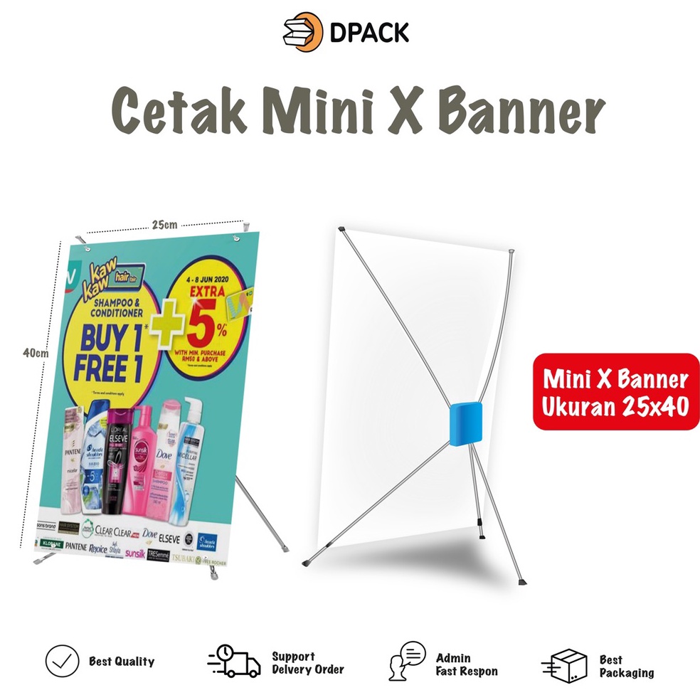 Barang Pilihan CETAK MINI X BANNER CETAK BANNER MEJA  STANDING TABLE STAND PROMOSI KECIL