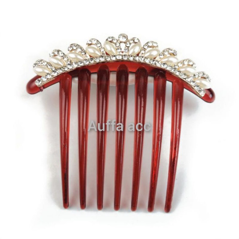 MURMER auffa acc sirkam tulang coklat  hiasan sanggul gigi 7 sirkam rambut modern