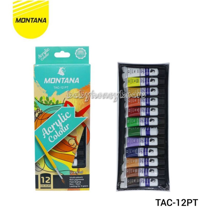 

SPECIAL PROMO Cat Acrylic Montana TAC12PT 12 Warna 6mlCat Akrilik
