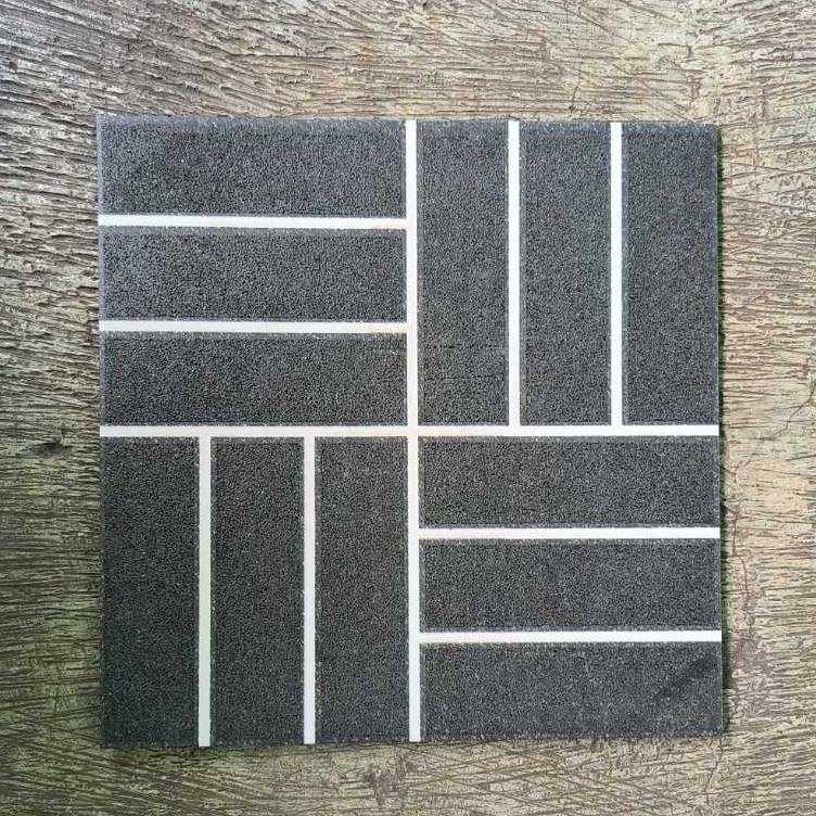 KERAMIK LANTAI DINDING IKAD 30X30 BLACK HITAM MINIMALIS MOTIF BARU ALAM EMBOSSED / KERAMIK LANTAI GA