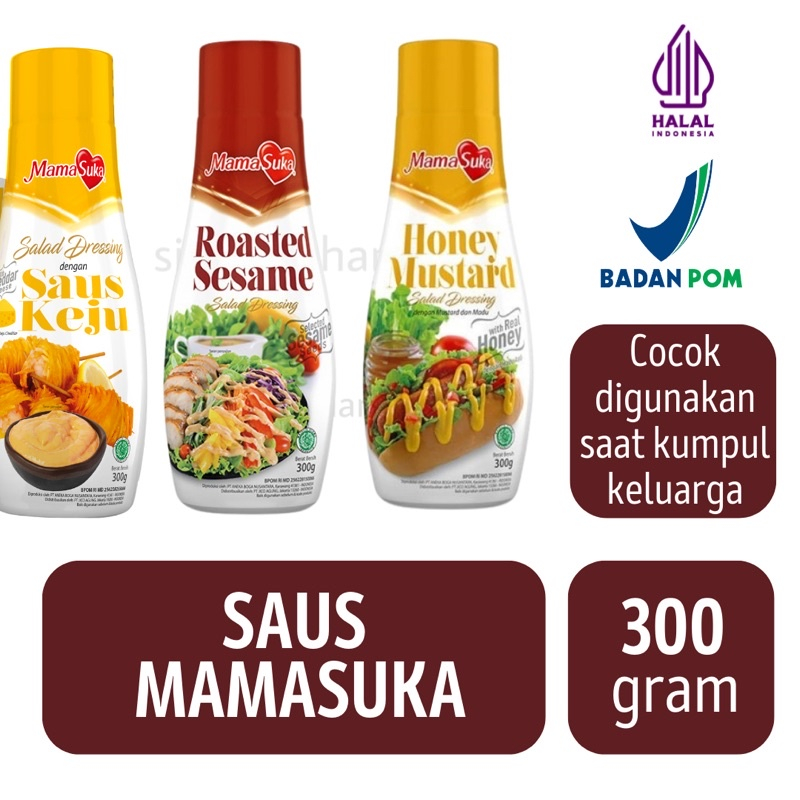 

Mamasuka Honey Mustard / Saus Keju / Wijen Sangrai / Roasted Sesame [300gram]